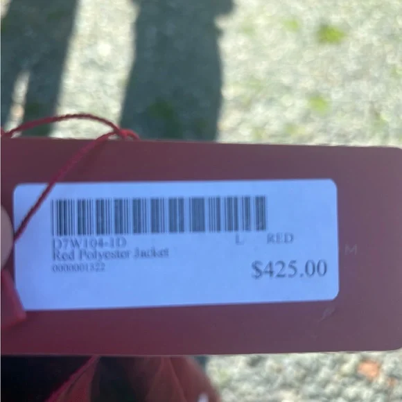 European Style Red Velvet Jacket with Embroidered Cuffs – NWT Sz Lg - Picture 9 of 9